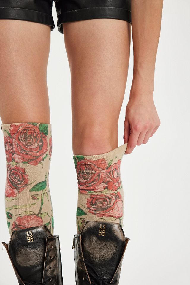 Floral Over The Knee Socks #1