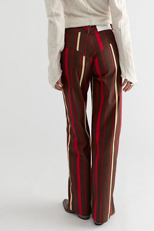 Женские брюки Laagam Leroy Red Striped Twill, цвет: Коричневый — фото 2