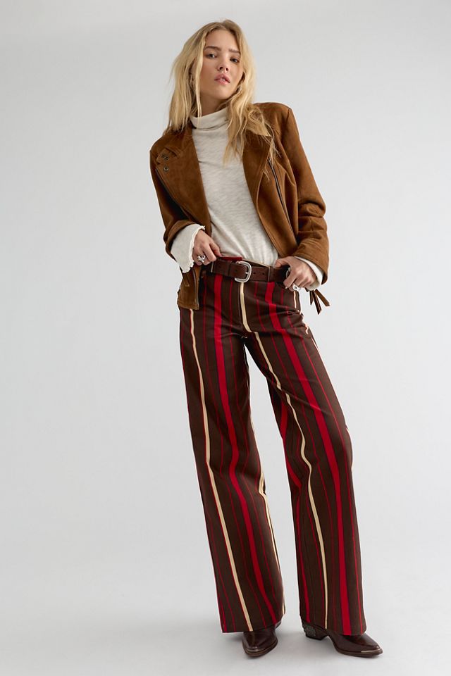 Pantalon en sergé rouge rayé Leroy Laagam #2