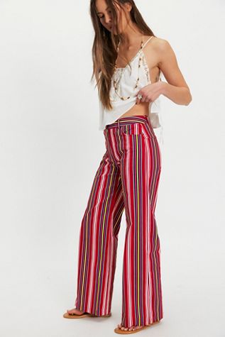 Laagam Leroy Red Striped Twill Pants