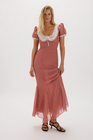 For Love & Lemons Bradford Gingham Maxi Dress