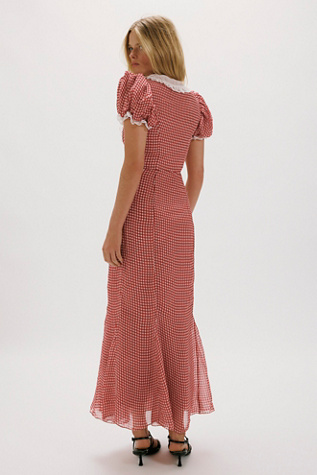 Женское платье For Love & Lemons Bradford Gingham Maxi, цвет: Красный — фото 2