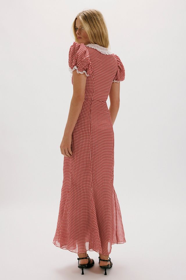 knee length dresses for ladies THE GINGHAM TIERED SHIRT MAXI DRESS – STILLWATER main image 1