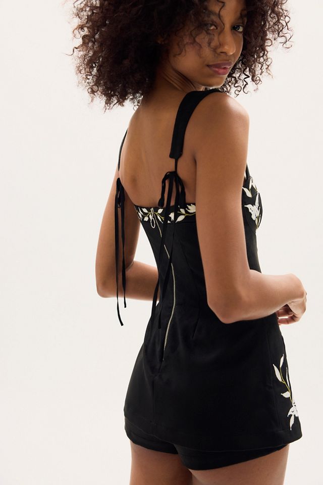 For Love & Lemons Weston Vegan Suede Romper #1