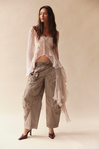 Женский топ Nigel Preston Angel Chiffon Maxi Top, цвет: Кремовый розовый — фото 4