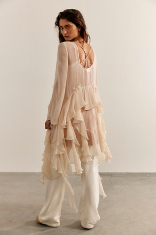 Женский топ Nigel Preston Angel Chiffon Maxi Top, цвет: Кремовый розовый — фото 2