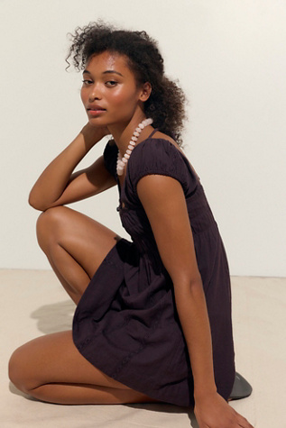 brown cotton mini dress Terra Cotton Check Sleeveless Button Up Mini Dress main image 1