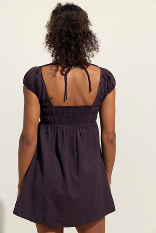 Женское платье free-est Nina Babydoll Cotton-Linen Mini, цвет: Коричневый — фото 2