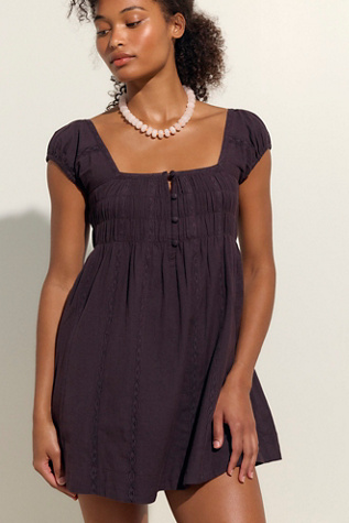 Nina Babydoll Cotton-Linen Mini Dress