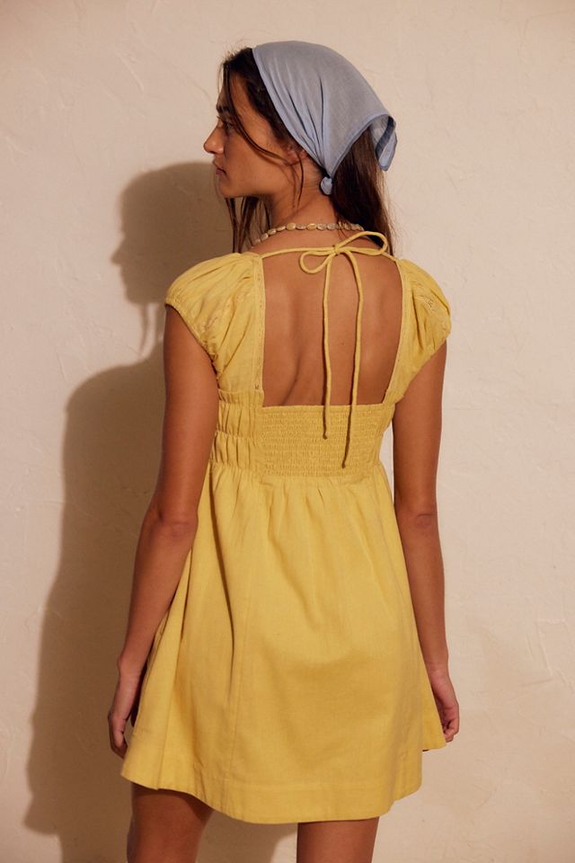 Nina Babydoll Cotton-Linen Mini Dress #1