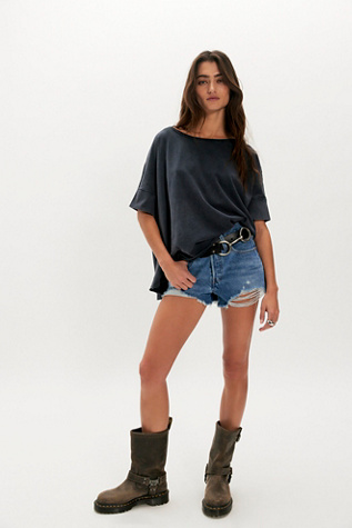 Женская футболка We The Free Rex Oversized Cotton, цвет: Чёрный — фото 3