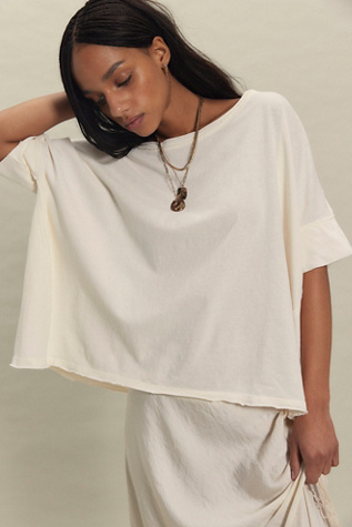 We The Free Rex Oversized Cotton Tee at Free People in Clean Ivory, Size: XS