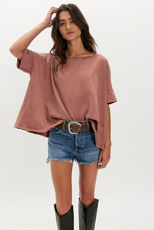 We The Free Rex Oversized Cotton Tee at Free People in Canyon Sunset, Size: XS