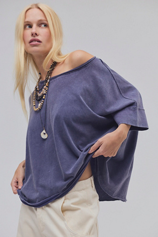 We The Free Rex Oversized Cotton Tee at Free People in Cosmic, Size: Small