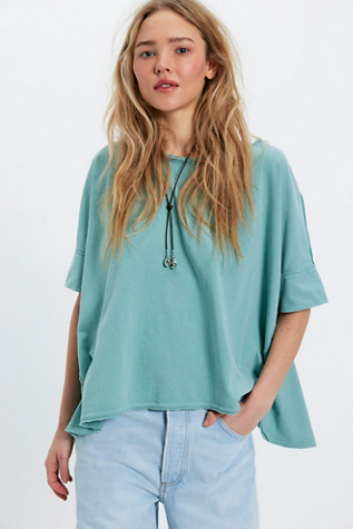 We The Free Rex Oversized Cotton Tee at Free People in Wasabi Sauce, Size: Small