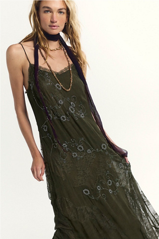 Женское платье Free People Julio Maxi, цвет: Зелёный — фото 4