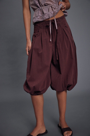 Calle Balloon Crop Pull-On Pants by Free People in Brown, Size: M