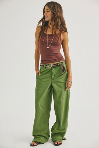 Женские брюки We The Free Stand Up Barrel Chino, цвет: Зелёный — фото 2