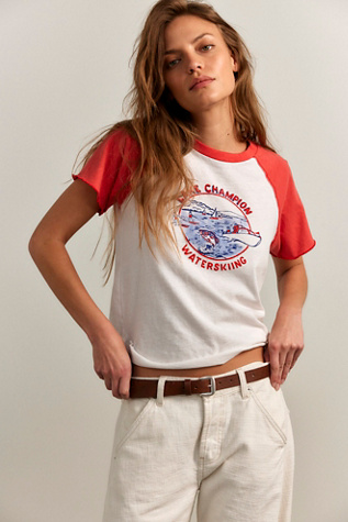 MOTHER The S/S Lake Champion Tee at Free People in White, Size: XL