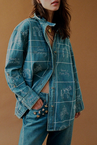 We The Free Have A Nice Day Denim Top