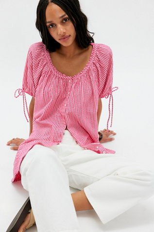 Женский топ Free People Farley Striped Tunic, цвет: Ягодный комбинированный — фото 3