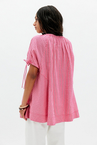 Женский топ Free People Farley Striped Tunic, цвет: Ягодный комбинированный — фото 4