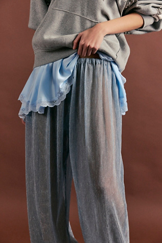 Shimmer Balloon Pants by Free People in Green, Size: L