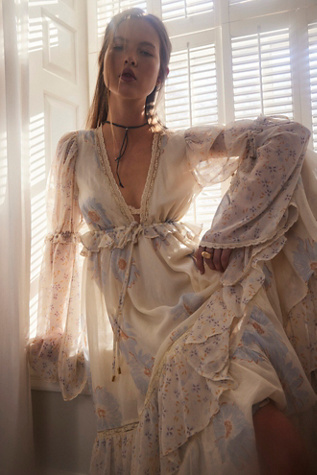 Calypso Maxi Dress by Free People in White, Size: XS