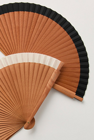 Wooden Hand Fan by A Fan Of at Free People in Black