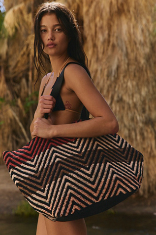 Beach Day Chevron Tote Bag by Free People in Red