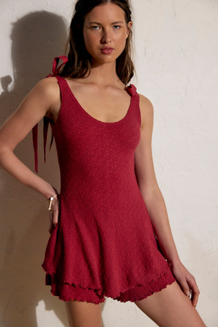 Verity Scoop Neck Jersey Romper One-Piece by free-est at Free People in Red, Size: L - Scoop Neck
