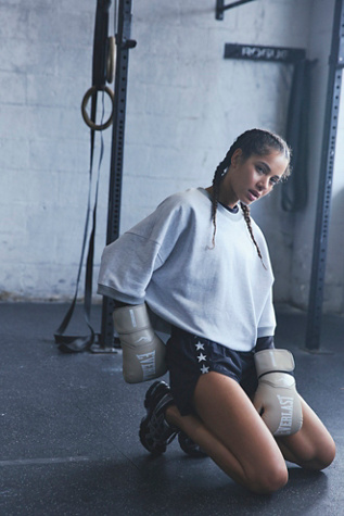 For The Win Short Sleeve Sweatshirt by FP Movement at Free People in White Heather, Size: Small