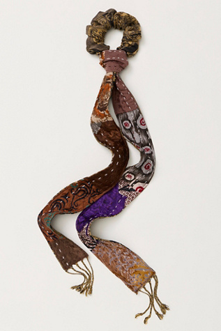 One Of A Kind Pony Scarf by Curried Myrrh at Free People in Chocolate