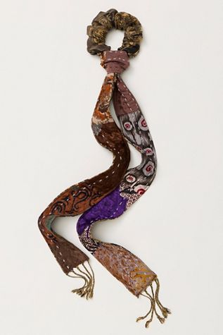 Curried Myrrh Amity Hair Scarf - Purple One Of A Kind Kantha Hair Scarf | Free People main image 3