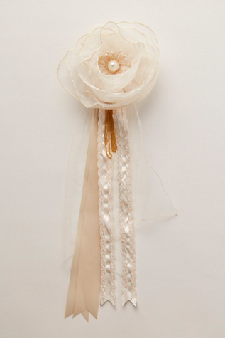 Chiara Rosette Clip by Curried Myrrh at Free People in White