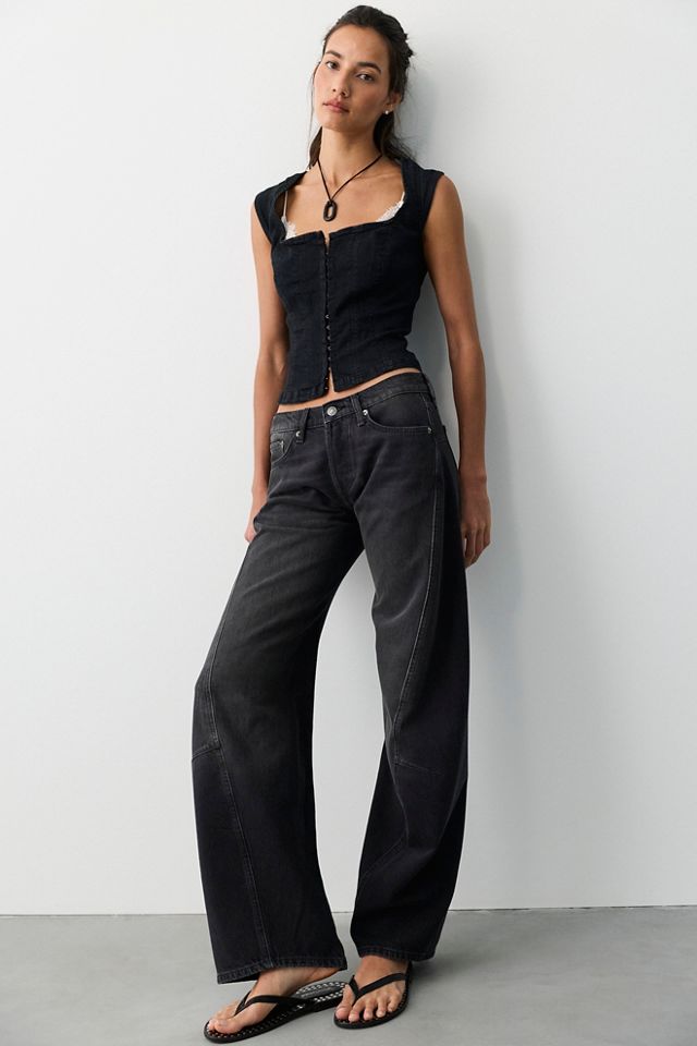 We The Free Fable Low-Rise Twisted Bowed Jeans #3