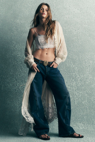 We The Free Fable Low-Rise Twisted Bowed Jeans