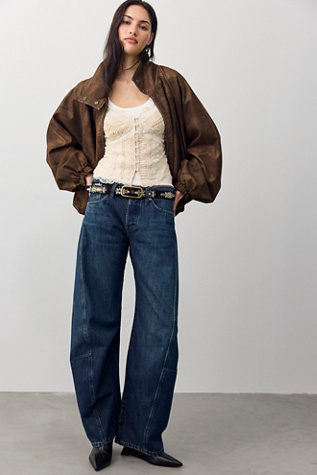 We The Free Fable Low-Rise Twisted Bowed Jeans