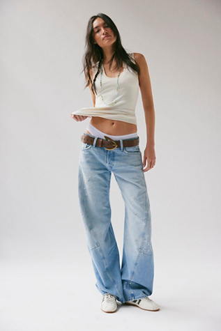 We The Free Fable Low-Rise Twisted Bowed Jeans at Free People in Art School, Size: 28 S