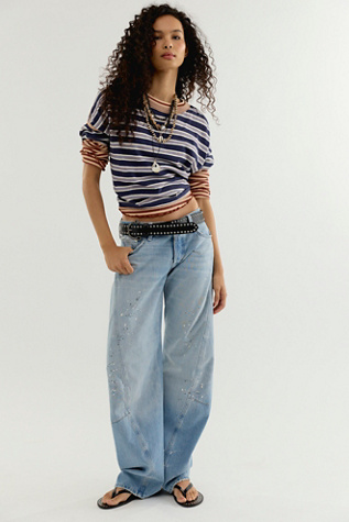 We The Free Fable Low-Rise Twisted Bowed Jeans
