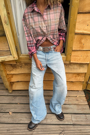 We The Free Fable Low-Rise Twisted Bowed Jeans