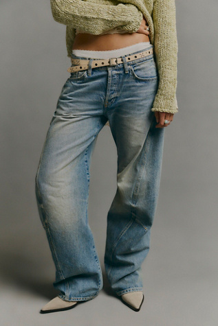 We The Free Fable Low-Rise Twisted Bowed Jeans