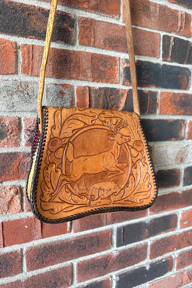 Vintage Woodland Tooled Leather Purse Selected by Grievous Angel Vintage #3