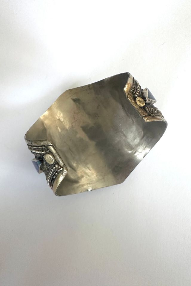 Vintage Silver and Lapis Lazuli Wide Cuff Selected by Grievous Angel Vintage #2