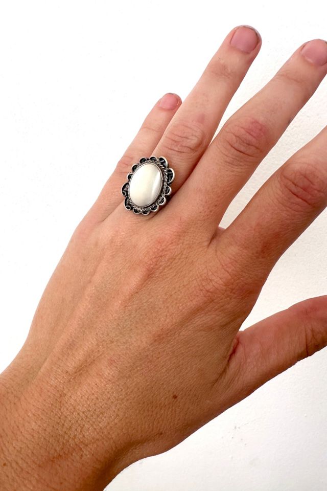 Vintage Sterling Silver and Mother of Pearl Ring Selected by Grievous Angel Vintage #2