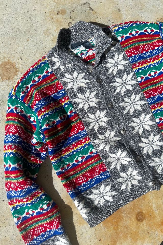 Vintage Snowflake Fair Isle Knit Cardigan Selected by Grievous Angel Vintage #2
