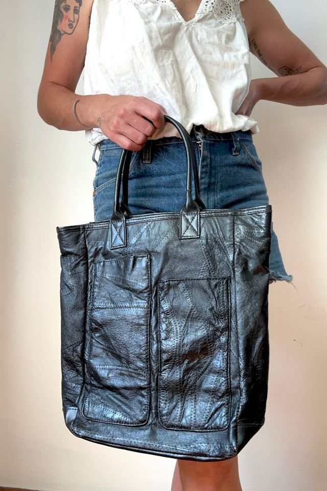 Vintage Patchwork Black Leather Bag Selected by Grievous Angel Vintage #2