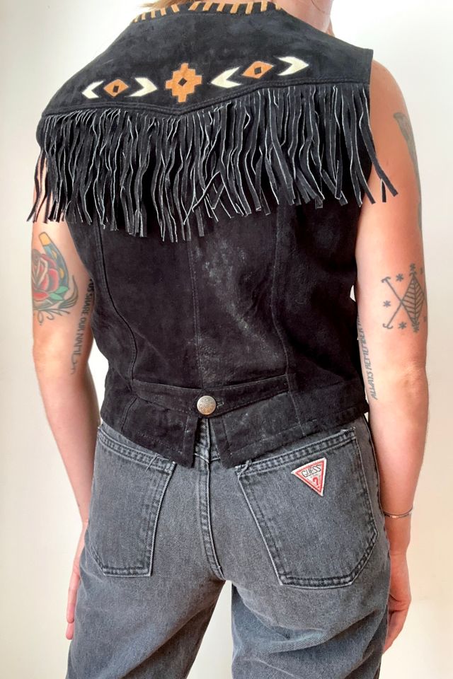 Vintage 1980s Western Suede Fringe Vest Selected by Grievous Angel Vintage #2