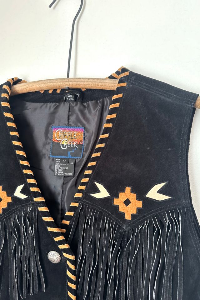 Vintage 1980s Western Suede Fringe Vest Selected by Grievous Angel Vintage #3