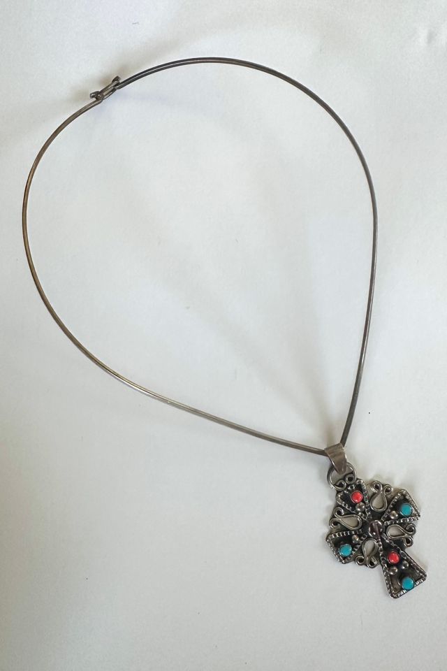 Vintage Sterling Silver Cross Structured Necklace Selected by Grievous Angel Vintage #1